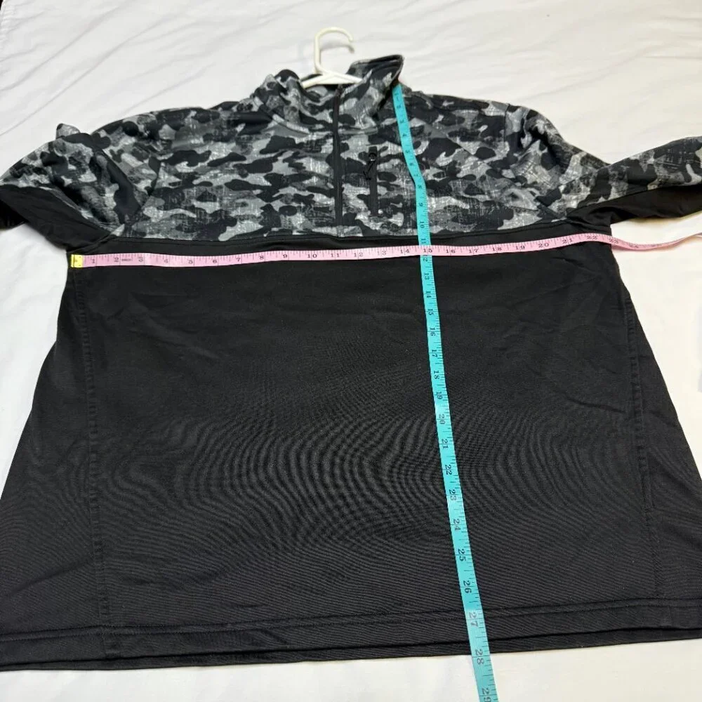 The North Face Men’s 1/4-Zip Pullover Large‎ Black/Camo Chest Pocket EUC